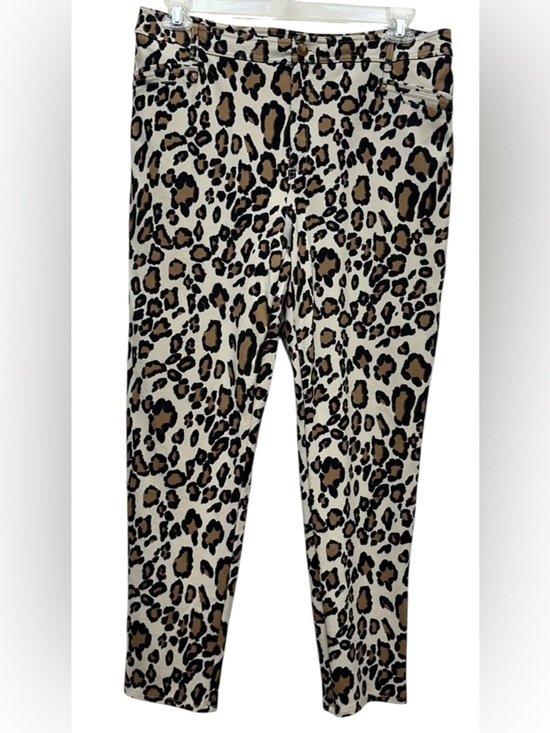 Chico's Pants - Chico's So Slimming Ponte Knit Tapered Ankle Pants. Leopard Print 2.5 L Women’s